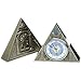All Seeing Eye Triangular Masonic Desk Clock - [Antique Brass][2 5/8'' Tall]