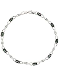 10k White Gold Braided Loop Tennis Bracelet w/ 0.05 Carat Brilliant Cut Diamonds & 2.25 Carats Oval Cut Mystic Topaz Stones, 1/8 in. (3.5mm) wide