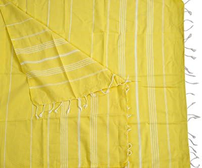 Pestemal - Turkish Striped Towel for Bath, Beach, Sauna, 37 X 70" (Yellow)