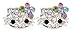 X-small 1/4" Kitty Stud Earrings w/ Rainbow title=