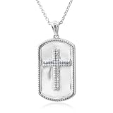 Sterling Silver White Round Diamond Cross Pendant (HI,I,.20carat) Sterling Silver White Round Diamond Cross Pendant (HI,I,.20carat)