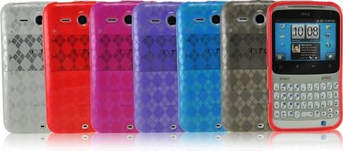 Diamond Pattern Soft TPU Case Cover for HTC ChaCha, HTC Status. Full Protection From Scratches, Bumps, Shocks From Drops. [Slim Profile] [Sturdy & Durable] - Pink