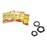 Trustex Ribbed Studded Premium Latex Condoms Lubricated 12 condoms Plus 3 Black Beaded ERECTION AIDS