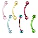 BodyJ4You 16 Gauge Metallic Stainless Steel Curved Eyebrow Ring - 6 Pieces