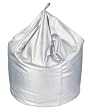 Faux Leather Silver Bean Bag With Beans