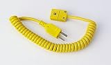 Type J Coiled Extension Cable with plug to jack Miniconnector; 5'L