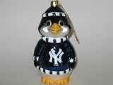 NEW YORK YANKEES 5 1/2" tall and 3" wide Blown Glass Penguin CHRISTMAS ORNAMENT