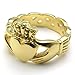 KONOV Stainless Steel Band Celtic Claddagh Heart Crown Love Mens Womens Ring, Gold