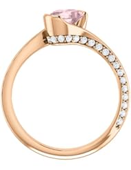 18K Rose Gold 7.00x5.00mm Oval Cut Morganite and Diamond Ring -- LIFETIME WARRANTY