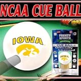 Iowa Hawkeyes NCAA Logo Billiards Pool Cue Ball w/ Wood Display Stand