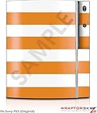 Sony PS3 Skin Kearas Psycho Stripes Orange and White