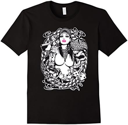 Men's Ghetto Girl T-Shirt Gangsta Lady Tee 3XL Black
