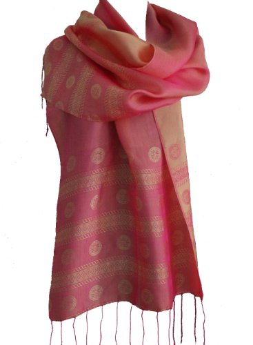 Fandori Silk Scarf Ancient Coin Print Contrasting Color