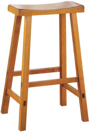 Homelegance 5302BK-18 Saddleback 18-Inch Height Barstool, Black, Set of 2