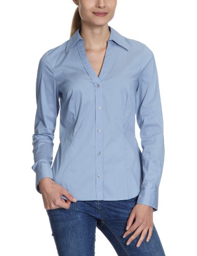 MEXX Damen Bluse N3ME0005, Gr. 40 (L), Blau (blue cashmere 455) Preisvergleich