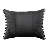 Pom Pom Cushion in Black 30cm x 40xm (12