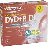 DVD+R Dual Layer Media, 8.5GB/240 Min Capacity, 2.4X Write Speed, 3/Pack MEM32025648