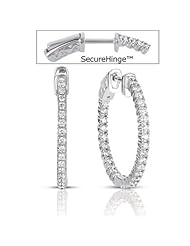 14K White Gold 0.9cttw Round Diamond Earring