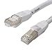 CAT7 Ethernet Cable, Fosmon (White - 25 Feet) CAT7 Shielded RJ45 Ethernet Network Patch Cable - Ultra Speed 10 Gigabit 600Mhz Patch - Modem, Router, LAN, Printer, MAC, Laptop