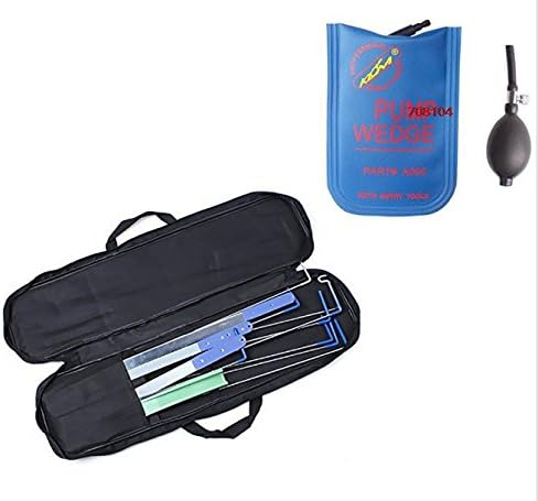 2016 New KLOM 12Pcs Lock Quick Open Kit Multitools Set For Your Garage+Blue Air Wedge Alignment Tool, Inflatable Shim Pump