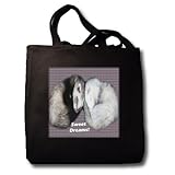 IMAGE OF Sleeping Ferrets - Black Tote Bag JUMBO 20w X 15h X 5d