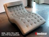 IMAGE OF DOUBLE SIZE MODERN GREY LEATHERETTE LOUNGE CHAISE S003L