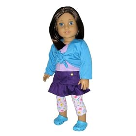 4-Piece Lavender Turquoise Skirt Shrug Set. Fits 18 Dolls Like American Girl Doll and... by Silly Monkey