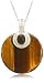 Sterling Silver Tiger Eye and Smoky Quartz Pendant on Rolo Chain by David Sigal, 18"