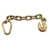 2 Grade 70 Chain Extensions 3 8 with Pear Hooks for Tow Trucks by Global Parts