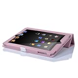 ATC Pink High Quality And Affordable Trifold Folio Stand Case With Auto On/Off Feature For Ipad 2 (Compatible With New Apple Ipad 3Rd Generation Hd)---(Free Screen Protector and cleaning cloth)