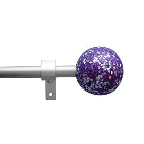 Sparkle Ball Drapery Rod - Purple (48-88")