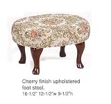 Upholstered Cherry Wood Foot Stool Wooden Footstool