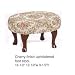 Upholstered Cherry Wood Foot Stool Wooden Footstool