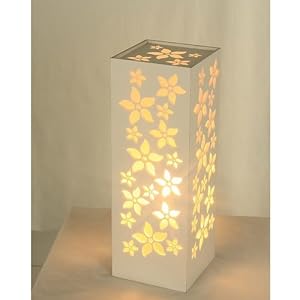HSN Flower Styles Wood Plastic Composite Box Table Light ...