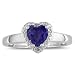 Sterling Silver Heart Shaped Amethyst and Diamond Ring (2 cttw)