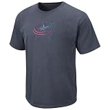 NHL Men's Columbus Blue Jackets Big Time Play Short Sleeve Pigment Dye Tee (Pigment Denim, Medium)