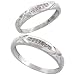 10k White Gold 2-Piece His (4mm) & Hers (3.5mm) Diamond Wedding Band Set
