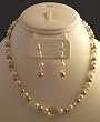 Bronze & Creme Swarovski Pearls with Golden Shadow Crystals