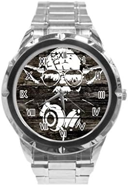Yoda wood graffiti Custom stainless steel watch men's tide