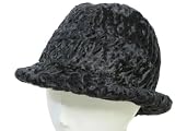 Black Persian Lamb Fedora Hat
