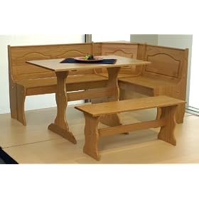 Solid Pine Nook Dining Table Set - Chelsea Natural Finish