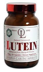 Olympian Labs Lutein Capsules, 20mg, 60-Count Bottle (Packaging May Vary)