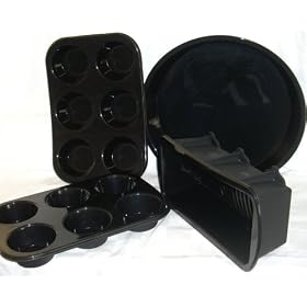 WellBake� Silicone Bakeware Professional 4 Piece Chef's Set: 2 x 6 Cup Muffin Pans, 1 x 2lb Loaf Mould, 1 x 10" Cake Mould Dish.  Heavy Duty Non-Stick Silicone + 10 Year Guarantee