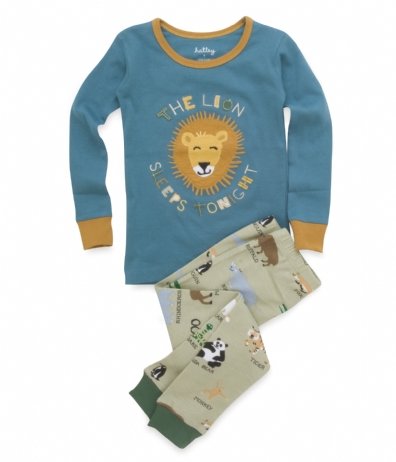 Hatley Boys 2-7 Zoo Animals applique Polo P.j. Set , Multi -Colored, 6