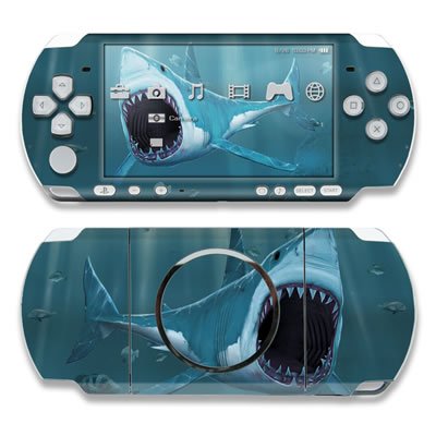 Great White Design Decorative Protector Skin Decal Sticker for Sony PSP 3000