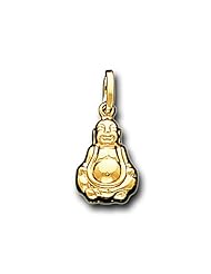 14K Solid Yellow Gold Small Buddha Charm Pendant