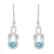 Earrings With Genuine Topazes Beautifully Designed in White Gold Length 20.5mm
