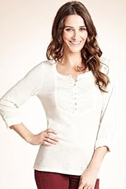 Indigo Collection Pure Cotton Lace Trim Slub Top