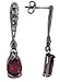 Sterling Silver Pear Shaped Ruby CZ Marcasite Drop title=