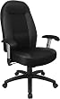 Leather Office Chair - High Back Executive Contemporary Swivel Chair - BT-971-BK-GG